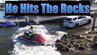 Jet Ski Misses The Trailer Winds Up In Bad Spot | Miami Boat Ramps|Boynton|Wavy Boats | Broncos Guru