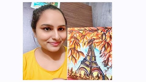 Easy Eiffel Tower Scenery Drawing & Painting for Beginners || Step By step Poster colours Tutorial