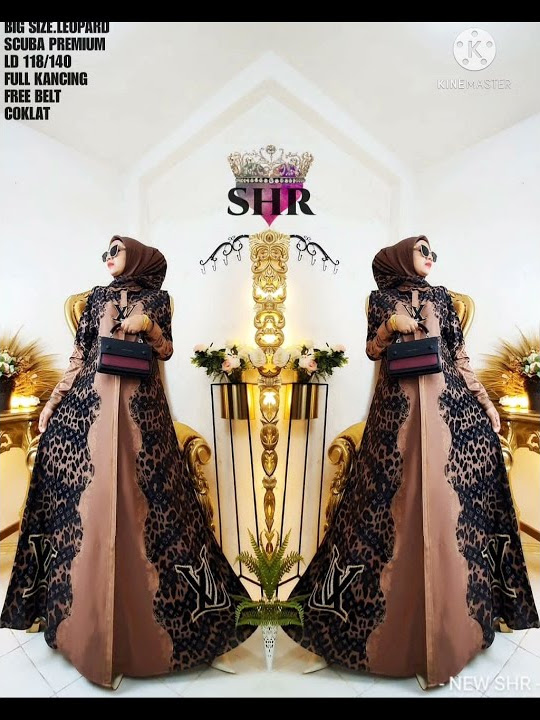 REVIEW CANTIK GAMIS ORI SHR TERBARU BIG SIZE LEOPARD MOCCA