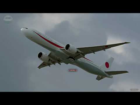 Japanese Air Force 1 & 2 Boeing 777 Take Off 80-1111 JF001 / 80-1112 JF002  JASDF