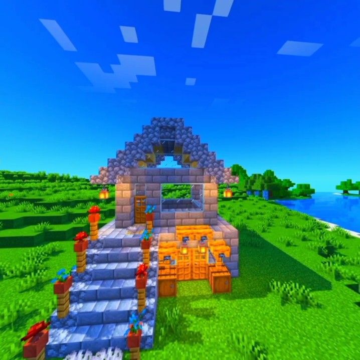 MINECRAFT STONE AGE HOUSE 🏡#shorts - YouTube