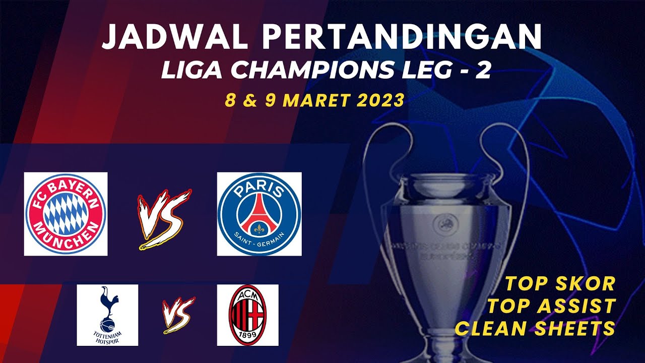 Jadwal Liga Champions Malam Ini 16 Besar Leg 2 / MUNCHEN vs PSG