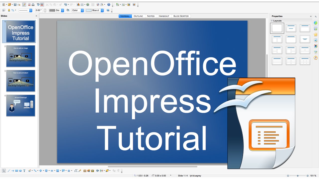 open office presentation video format