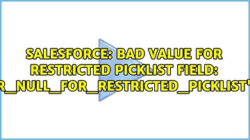 bad value for restricted picklist field:...