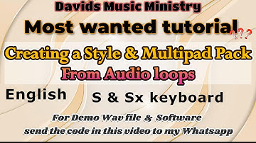 STYLE & Multipad Pack From Audio Loop | Recycle Software| Yamaha Expansion manager|sx & s Keybaords
