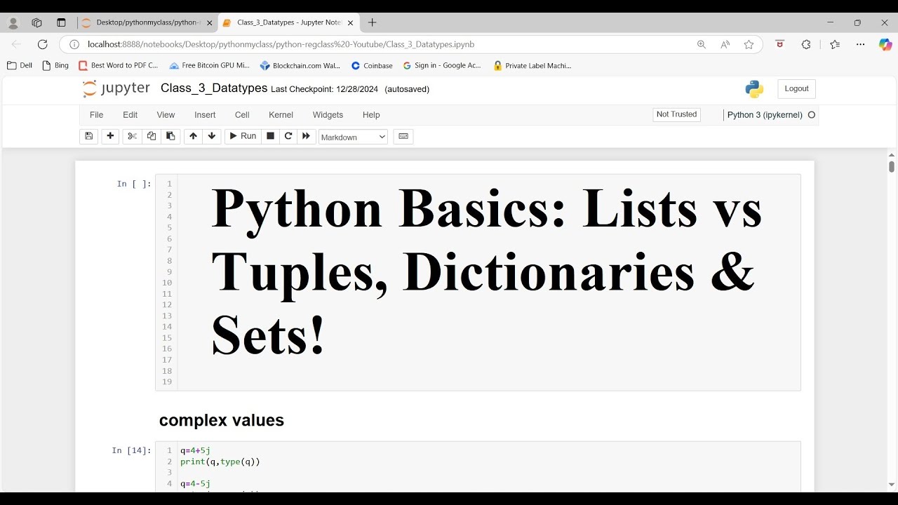 Python Class 4: Lists vs Tuples, Dictionaries & Sets Explained with ...