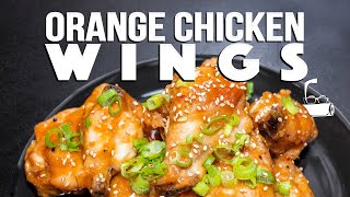 ORANGE CHICKEN WINGS (SO INSANELY PERFECT AND JUICY!) | SAM THE COOKING GUY