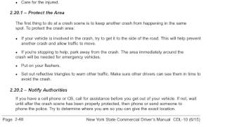 Section 2 Driving Safely 2.18.3 to 2.21 New York Commercial Drivers Manual