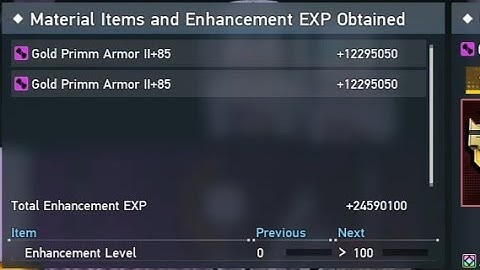 [PSO2:NGS] Efficient enhancing for lv.100 gear