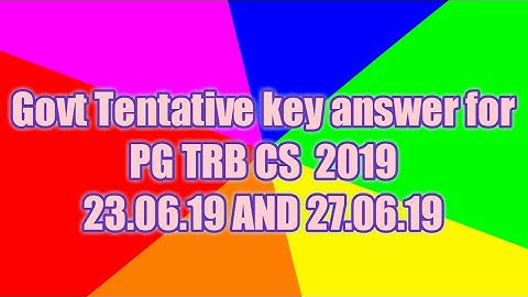 Tentative key answer for PGTRB computer science 2019 for  23.06.19 and 27.06.19