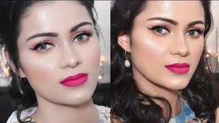 ऐसे करें ग्लोइंग मेकअप Spring Glowing Makeup & Hairstyle For Thin Hair Tutorial In Hindi