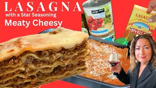 How to Make Meaty Cheesy Lasagna with a star Seasoning - You will love it!  ( Recipe in Description)
