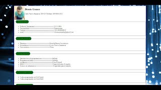 Como crear un CV curriculum Vitae en HTML Style Css programacion utesa