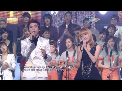 100219 SNSD(Jessica,Taeyeon)- You Raise Me Up @ KBS2 Music Bank