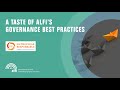 A taste of alfis governance best practices