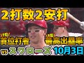 【首位打者＆最高出塁率トップ✨】小園海斗 2025年10月3日 カープVSスワローズ