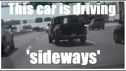 Car driving 'sideways'