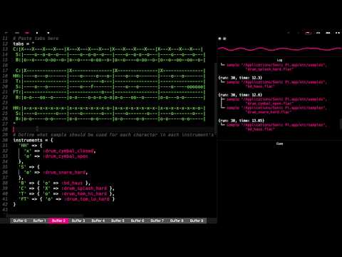 Drum Tab Machine using Sonic Pi