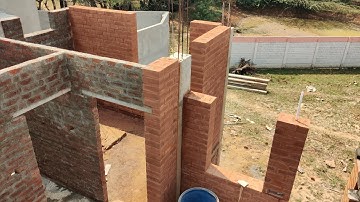 CSEB wall 🏡 | Exposed bricks with pointing #construction #sitevisit