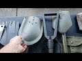 Surplus Entrenching tool comparison.  Swiss fighting shovels, USMC entrenching tool, Hungarian.