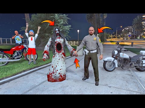HANTU SUNDEL BOLONG NGAJAK PACARAN POLISI BOTAK, BOCIL KAGET - GTA 5 BOCIL HORROR