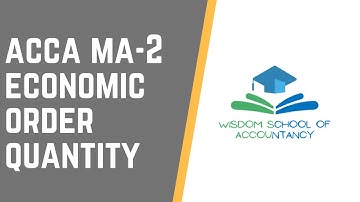 ACCA MA-2 --- Economic Order Quantity