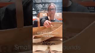 A little #asmr business edition tagging and bagging our jute tote restock today #raisegoodhumans