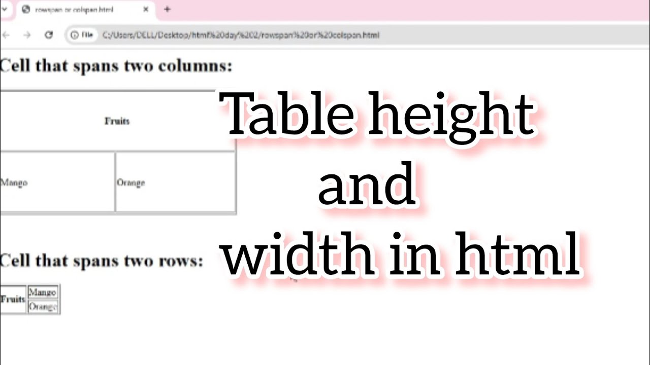 Learn to set height and width in html | html day3 - YouTube