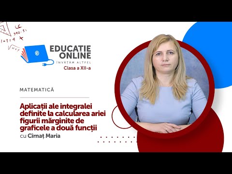 Matematică, clasa a XII-a, Aplicații ale integralei definite la calcularea ariei figurii mărginite..