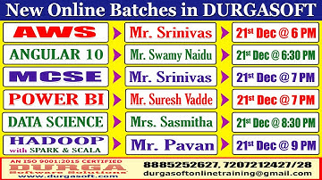 New Batches in Online Training @ DURGASOFT