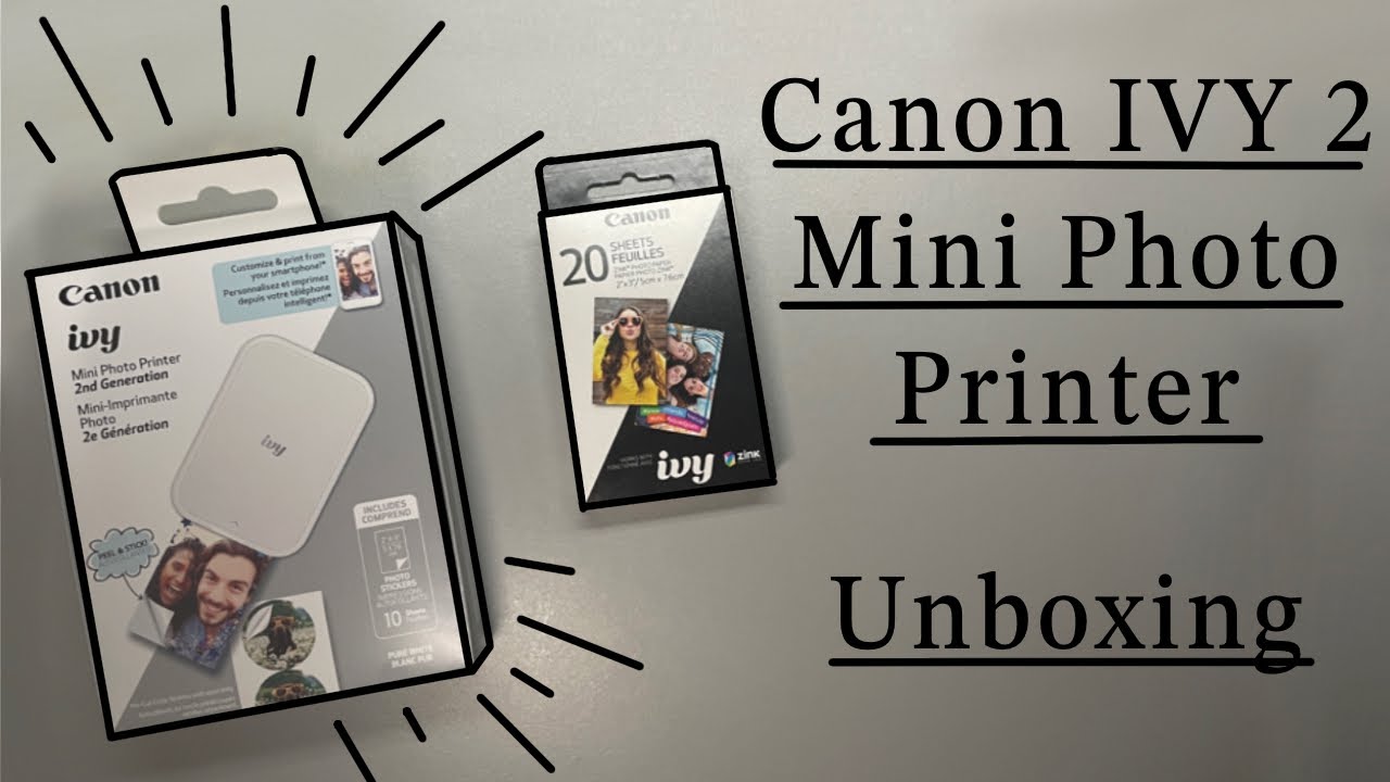 Canon IVY 2 Mini Photo Printer, Pure White with ZINK Sticker Paper 5452C018  K