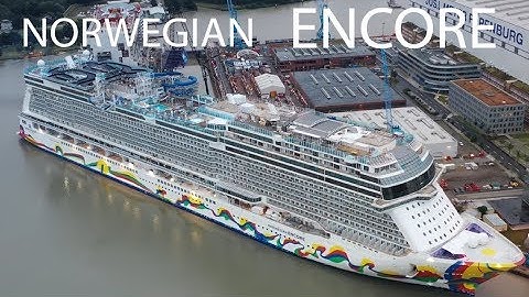 4K | Big Ship Launch NORWEGIAN ENCORE | Amazing float out at Meyer Werft Shipyard