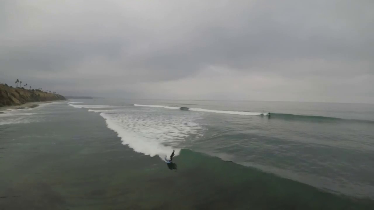 Surfing Encinitas California (Drone view) YouTube
