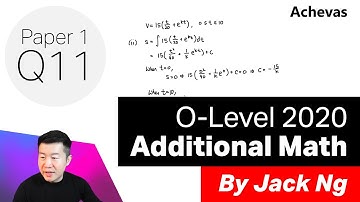 O-Level A Math 2020 Paper 1 (4047) Q11 | Kinematics
