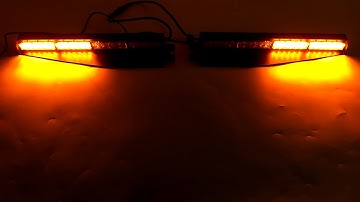 34" 48 LED Amber&White&Red 78 Flash Modes Strobe Visor sucker Split Deck Light Bar