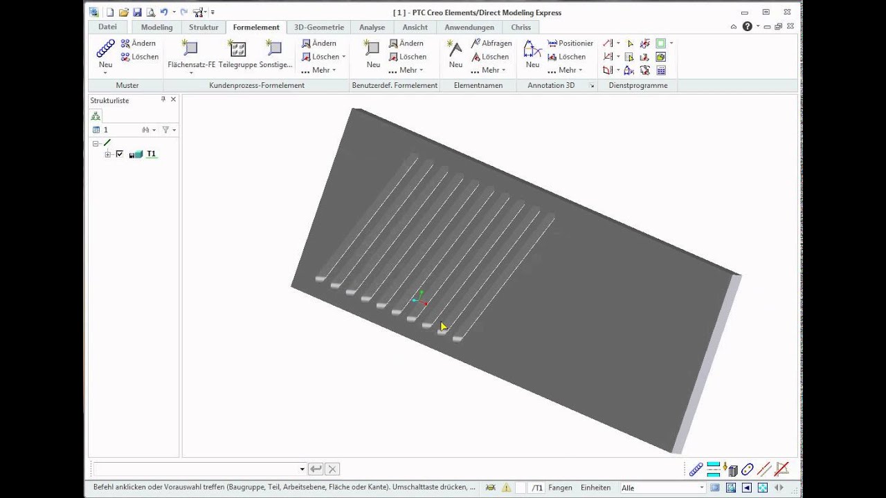 Creo Elements/direct Modeling Tutorial In PTC Creo Elements Direct Modeling | Muster erstellen (Formelement) #2 ...
