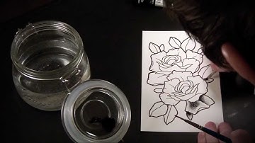 Spit Shading Lesson - Tutorial & Speed Drawing of Tattoo Flash Roses
