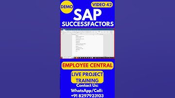 SAP SuccessFactors Employee Central Training Video 42 #sapsuccessfactorstraining #sapsuccessfactors