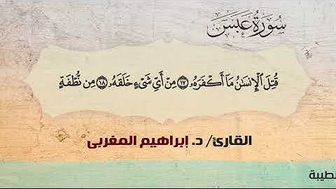 80- عبس ،، القارئ / د. إبراهيم المغربي