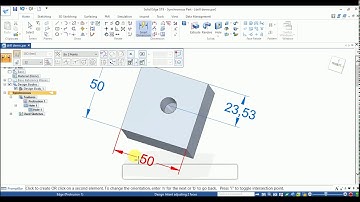 Solid Edge Tutorial for Beginners - Create a simple hole with finite extent with V bottom