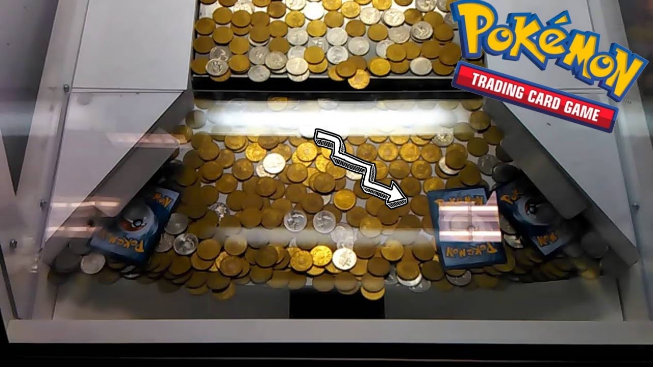 Pokemon Cards in the Quarter Coin Pusher! Part 1 YouTube