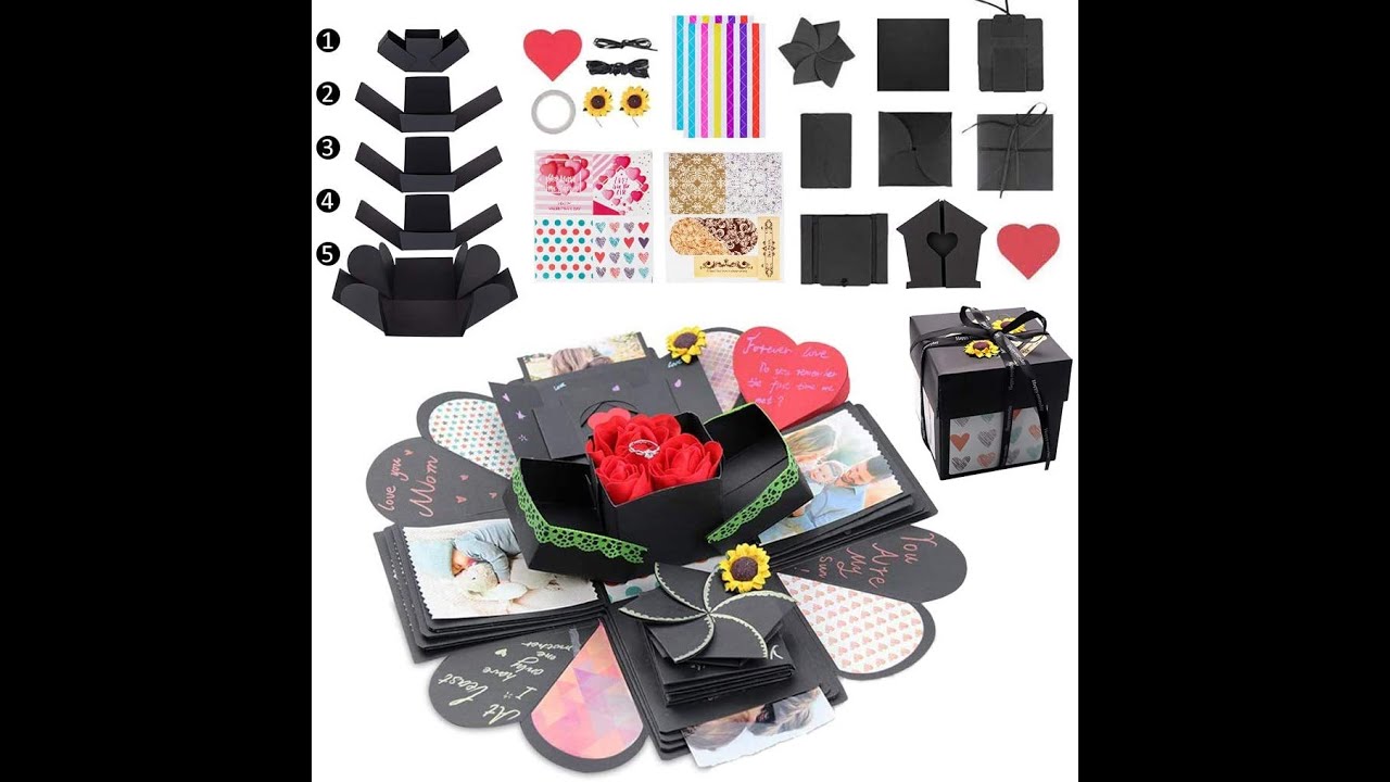 DIY Explosion Gift Box Square Set Up Instruction Video - YouTube