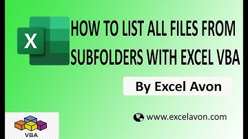 How to List All Files From SubFolders with EXCEL VBA - Excel Avon