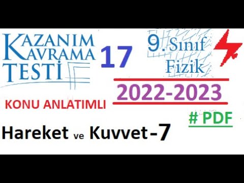 9. Sınıf | Fizik | Kazanım Testi 17 | Hareket ve Kuvvet 7 | MEB | 2022 2023 | PDF | TYT Fizik | 2023