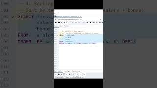 Sort Using Expressions (e.g., salary + bonus)