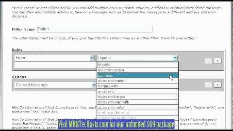 [MRGTecHelp.com CPANEL X3 Tutorial Series] Configuring email filters