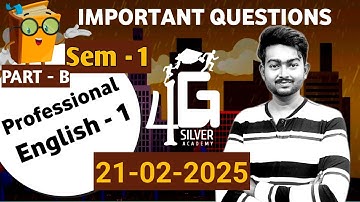 Professional English 1 Important Part B Questions | HS3151 | 21st February 2025 Batch Exam