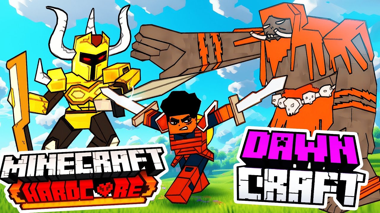 I Survived 100 Days In DAWNCRAFT In Hardcore Minecraft