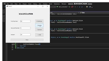 VB.Net Basic Calculator using Visual Studio