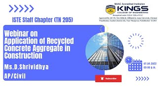 Webinar on Application of Recycled Concrete Aggregate in Construction